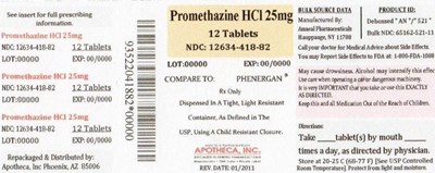 12634-418 Prom 25 Label (12634 418 25mg Prom222)